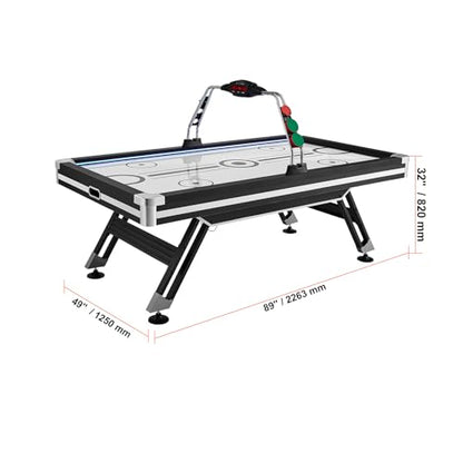 Happybuy Air-Powered Hockey Table, 89" Indoor Game for Kids and Adults with LED Score System, 2 Pucks & Pushers Included