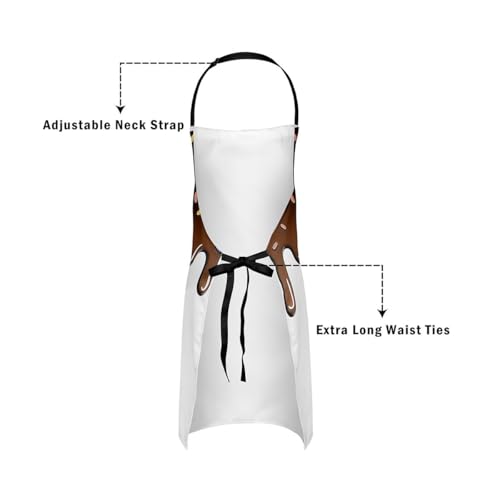 Castle Fairy Ice Cream Drip Baseball Kids Kitchen Apron - color: Brown White