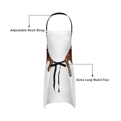 Castle Fairy Ice Cream Drip Baseball Kids Kitchen Apron - color: Brown White