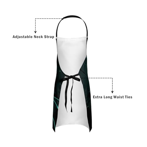 Manfei Volleyball Kids Kitchen Apron - color: Black Teal