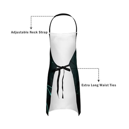 Manfei Volleyball Kids Kitchen Apron - color: Black Teal