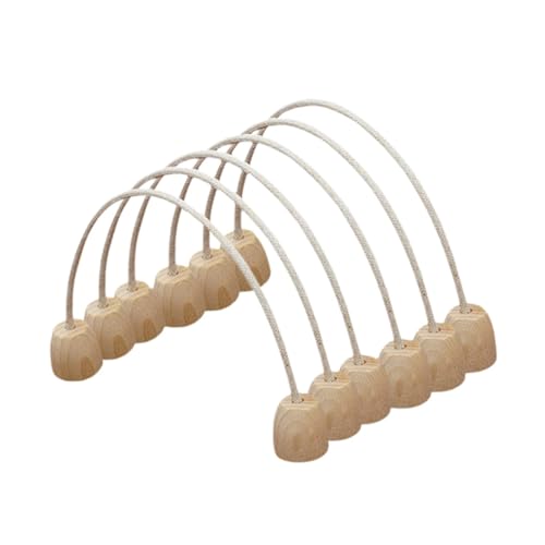 6 Pieces Portable Croquet Hoops Rope Croquet Wickets with Wood Base Material Easy Setup Suitable for Garden Lawn Family Events Children