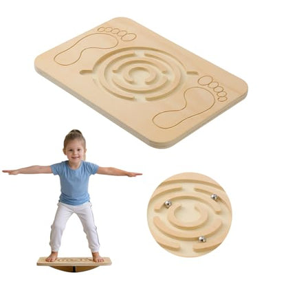 Juoe Maze Balance Board Wobble Board for Kids and Adult,up to 350 Ibs for Coordination Skills Obstacle Courses Sensory Balance Toys for Kids,Professional Rocker Balance Board for Physical Therapy.