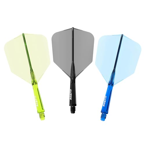 CUESOUL ROST 77 Integrated Dart Shaft and Flight Big Wing Shape,Set of 3 - color: Mixed Color with BBG, size: S-23mm