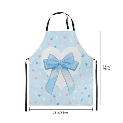 Manfei Blue Bowknot Kids Kitchen Apron - color: Colorful