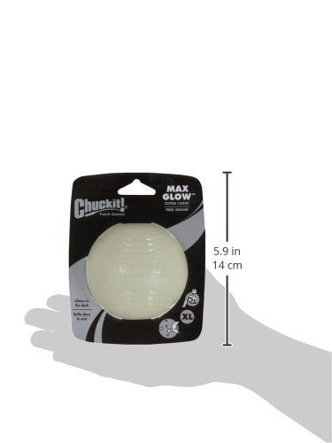 Chuckit! Glow in the Dark Bouncy Balls - Ball for Dogs, Chuckit Dog Toy, Max Glow Balls - Extra-Large, 3.5 Inch, Pack of 1 - size: Extra-Large