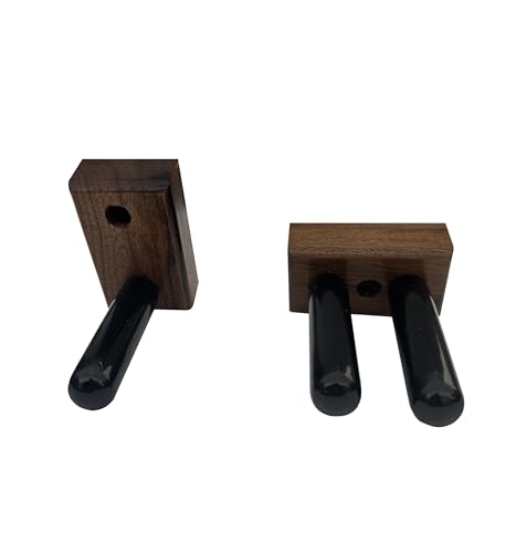 Matching Set of two Billiard Pool Rack Holders and a Billiard Pool Bridge Stick Holder (Made in the USA) (Walnut) - color: Walnut