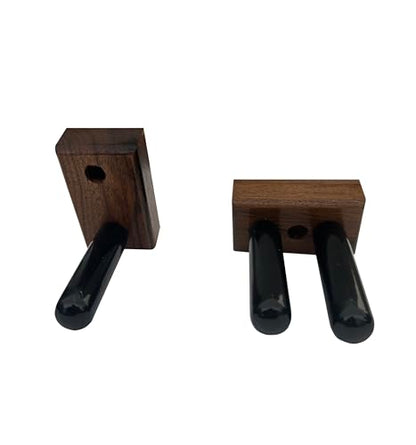 Matching Set of two Billiard Pool Rack Holders and a Billiard Pool Bridge Stick Holder (Made in the USA) (Walnut) - color: Walnut