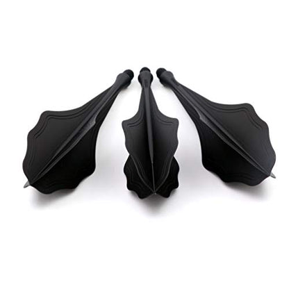 CUESOUL TRAJ AK8 New Integrated Dart Flights and Shafts Wave Shape,Very Slim Dart Flight 3 Sets - color: Wave Shape-Black