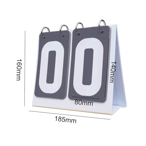 Sports Scoreboard Tabletop Portable Counter Two Digit Flip Number PVC Material Smooth Edge Easy to Use Suitable for Basketball Football Soccer Volleyb