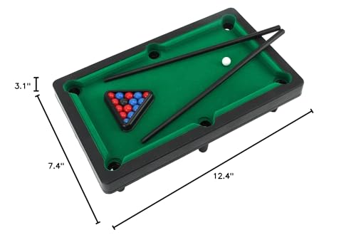 Keenso Mini Pool Table, Mini Pool Table Interactive Simulation Miniature Billiard Pool Game Set for Desktop Decoration Ornament