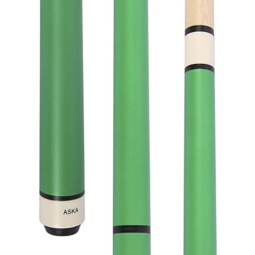 ASKA 25oz Heavy Hitter Matte Jump Break Cue – 3-Piece Jump/Break Pool Cue, 14mm Phenolic Tip & Ferrule, Hard Rock Canadian Maple Shaft, 2 Quick Release Joints, Wrapless Matte Handle, 58" Cue - color: Matte Green
