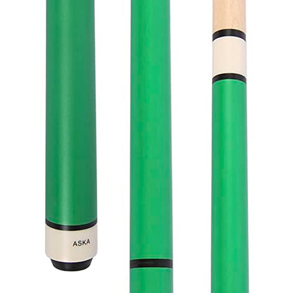 ASKA 25oz Heavy Hitter Matte Jump Break Cue – 3-Piece Jump/Break Pool Cue, 14mm Phenolic Tip & Ferrule, Hard Rock Canadian Maple Shaft, 2 Quick Release Joints, Wrapless Matte Handle, 58" Cue - color: Matte Green