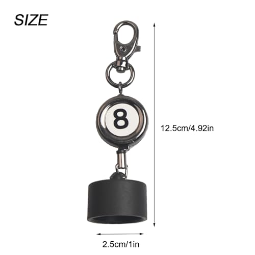 LAKE OF FIRE Billiard Chalk Holder，Pool Chalk Holder with Retractable Key Ring,Pool Table Accessories for Billiard Lovers - style: Round
