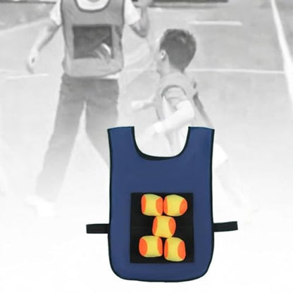 Dodgeball Game Set Sticky Ball Vest, Throwing Game Playground Game Toy Target Ball Vest Toss Game for Camping Outside