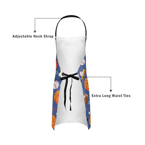Manfei Volleyball Kids Kitchen Apron - color: Blue