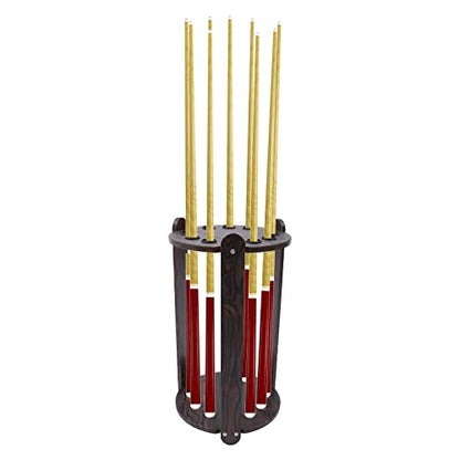 9 Holes-Wood Billiards Cue Rack Billiards Stick Stand Pool Stick Holder Floor Stand Club Organizer Display Stand for Golf Club Fishing Rod Billiard Poles - style: style 4