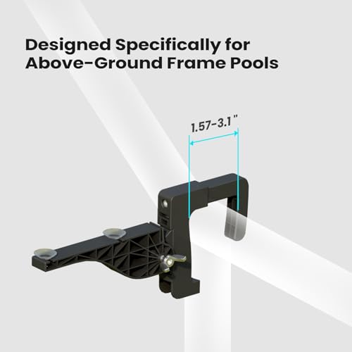 POOLCOMFT Pool Bar - Above Ground Poolside Table with 5 Cup Holders, 47"×11" Foldable Swim Up Bar for Round/Oval/Rectangular Frame Swimming Pools, Above Ground Pool Accessories, Includes Storage Bag - color: Brown Pool Bar
