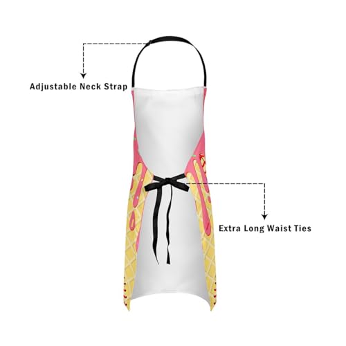 Castle Fairy Ice Cream Drip Baseball Kids Kitchen Apron - color: Yellow