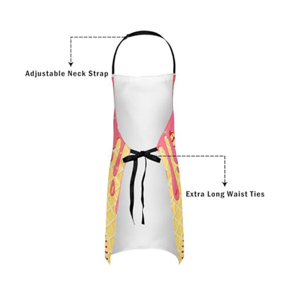 Castle Fairy Ice Cream Drip Baseball Kids Kitchen Apron - color: Yellow
