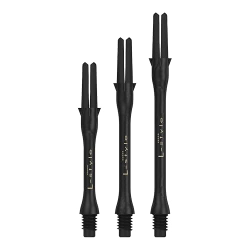 L-style L-Shaft Carbon Dart Shafts - Locked - Set of 3 - color: Black, size: Slim (300)