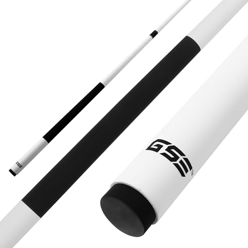 GSE Games & Sports Expert 58" 2-Piece Fiberglass Graphite Composite Billiard Pool Cue Sticks (Several Colors Available, Weight from 18oz, 19oz, 20oz, 21oz) - color: Matte White, style: 21oz