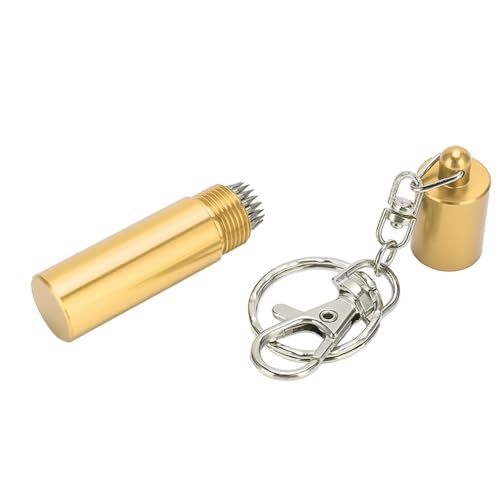 Billiard Cue Tip Tool with Keychain – Billiard Pool Snooker Stick Shaper Cue Tip Pick Pricking Pin Grinding Repair Tool for Snooker Pool Cue Tips - color: Gold