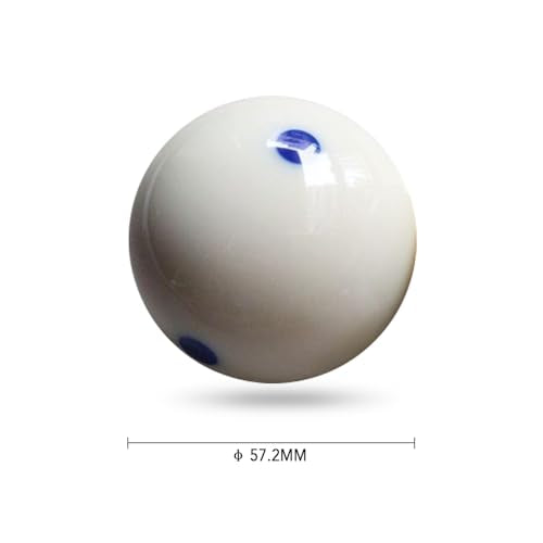 2 Packs Blue Dot Cue Ball,Billiard Practice Training Cue Ball,57.2mm Billiard White Ball,Standard Pool Billiard Cue Ball with 6 Blue Dots White Cue Balls for Pool Table