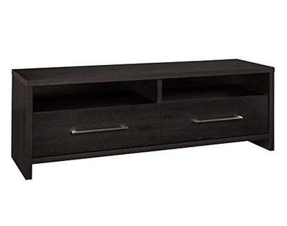 ClosetMaid Media Stand Entertainment Center with Cabinet Drawers, Open Shelves, 55 in. Wide, for Living Room, Den, Game Room, Black Walnut Finish - color: Black Walnut, style: Media Stand