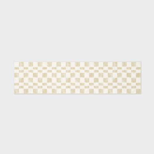 EVERGRACE Checkered Plaid Area Rug, Soft Fuzzy Faux Wool, 2x8, Washable Anti Slip Long Runner Carpet for Entryway, Bedroom, Living Room, Hallway, Kitchen, Dining Room and Laundry, Beige - color: Beige, size: 2' x 8' (Runner)