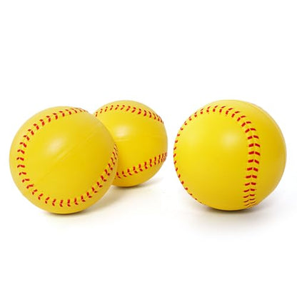 GKK 12Pack Training Ball 12 inch Foam softballs Yellow PU Foam 3.5 oz Lightweight Practice Ball Throwing Hitting for Games, Soft Toss, Batting, Fielding, Hitting, Pitching