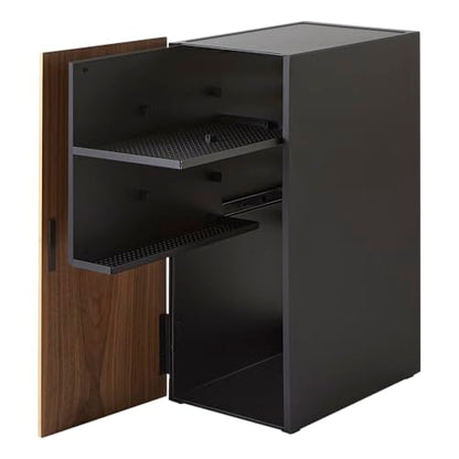 Yamazaki Home Tower Large Capacity Game Console Rack – Organize Controllers, Pull-Out Shelf, Cable Management - Steel - color: Black