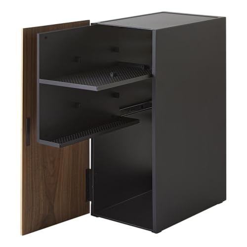 Yamazaki Home Tower Large Capacity Game Console Rack – Organize Controllers, Pull-Out Shelf, Cable Management - Steel - color: Black