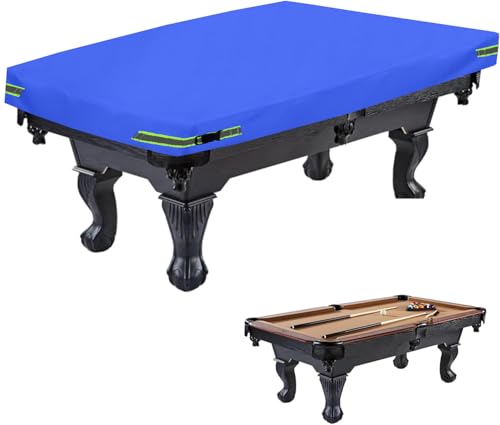 Pool Table Cover - Billiard Table Cover, 600D Waterproof Covers for Billiard Pool Table, Heavy Duty Scratched-Free UV Protection Snooker Furniture Table Cover - color: Blue, size: 7ft