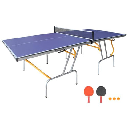 Foldable Ping Pong Table for Indoor Recreation with Net, Paddles and Balls