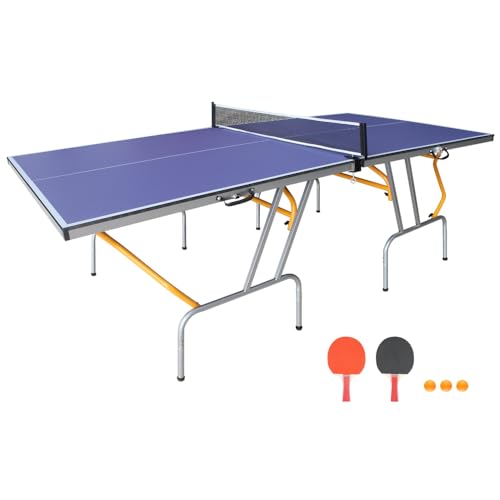 Foldable Ping Pong Table for Indoor Recreation with Net, Paddles and Balls
