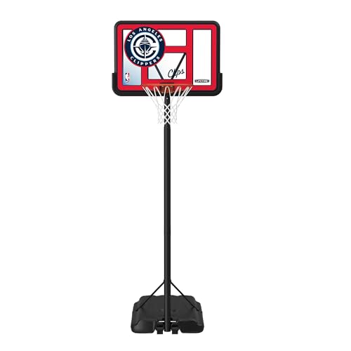 Lifetime NBA Los Angeles Clippers Portable Basketball Hoop, Adjustable Height 7.5-10 Ft, 44 Inch Shatterproof Fusion Backboard, Base with Wheels - color: Los Angeles Clippers