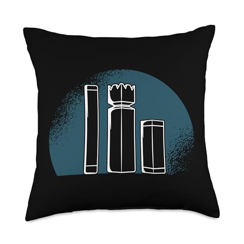 Kubb Pieces Lawn Game Player Swedish Chess Gamer Athlete Throw Pillow - size: 18x18