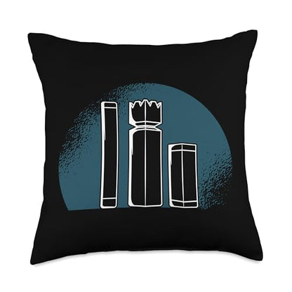 Kubb Pieces Lawn Game Player Swedish Chess Gamer Athlete Throw Pillow - size: 18x18
