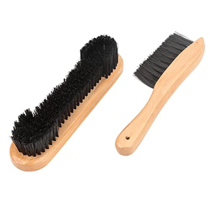 Yctze 2pcs Horsehair Billiards Pool Table Rail Brush Set, Pro Cleaning Tools Kit, Ideal for Pool Table Felt, Ball Cleaner Fluid Brush, Rack Gifts Accessory