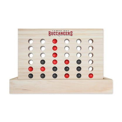 Rico Industries NFL Mini Travel Team 4 in A Row Mini Game- Wooden, Team Colors, 5.5" x 8" (Tampa Bay Buccaneers) - style: Tampa Bay Buccuaneers