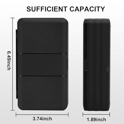 QuoLumPIA 96 Game Case - for Nintendo Switch 2/OLED/Lite Cartridge storage with 96 Game Card Slots & 160 Micro SD Card Slots, Black, Hard Shell, Silicone Lining, Magnetic snap, Travel, Gift, Party - size: 96