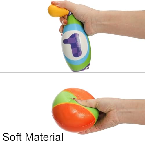 Coloch Kids Bowling Set, Indoor Bowling Game for Kids Educational Toy Game Soft Colorful 10 Foam Pin and 2 Balls Play Game Printed with Numbers for Baby Age 3+, Boys and Girls, Birthday Gift