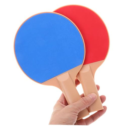 Happyyami Outdoor Table Tennis Bat Kit with Plastic Elastic Paddles and Bright Balls Ergonomic Grip for Accurate Shots for Competitive Pong Games and Outdoor Play