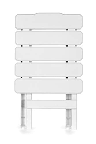 Camco Adirondack Style Folding Plastic Large Table with Footrest Design and Easy to Setup Construction for Indoor or Outdoor Use, White