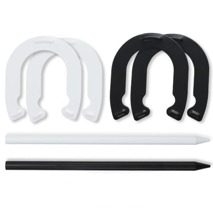 Horseshoes Outside Game for Children, Steel Horse Shoes Game Kit Outdoor Games for Kids Teens Family Portable for Backyard Yard Lawn Camping Beach Party