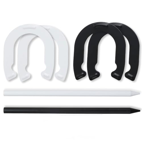 Horseshoes Outside Game for Children, Steel Horse Shoes Game Kit Outdoor Games for Kids Teens Family Portable for Backyard Yard Lawn Camping Beach Party