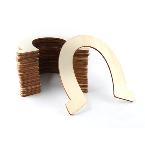 Septe 24Pcs Horseshoe Decor Horse Crafts Horse Shoes for Decorations Horseshoe Shape Wood Slices Unfinished Wood