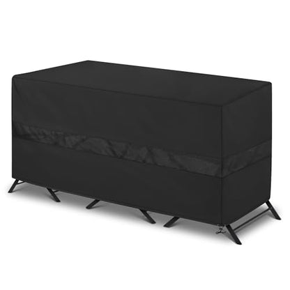 SunPatio Bistro Set Cover Waterproof, Outdoor Patio 3 Pieces Furniture Set Table and Chairs Cover with Air Vent, UV & Rip & Fade Resistant, All Weather Protection, 65"W x 28"D x 30"H, Black - size: 65”W x 28”D x 30”H