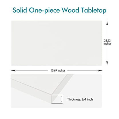 Kaboon 45.67"x23.62" White Table Top, Solid One-Piece Desktop, Reversible Melamine Countertop, Double Desks, L-Desk DIY - color: White, size: 46x24
